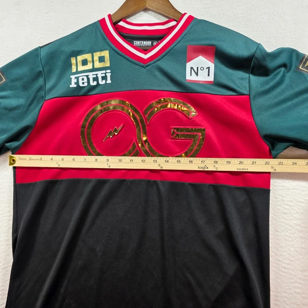 Contender Mens Streetwear Jersey XL‎ Green Red Black Gold Metallic OG Fetti N1